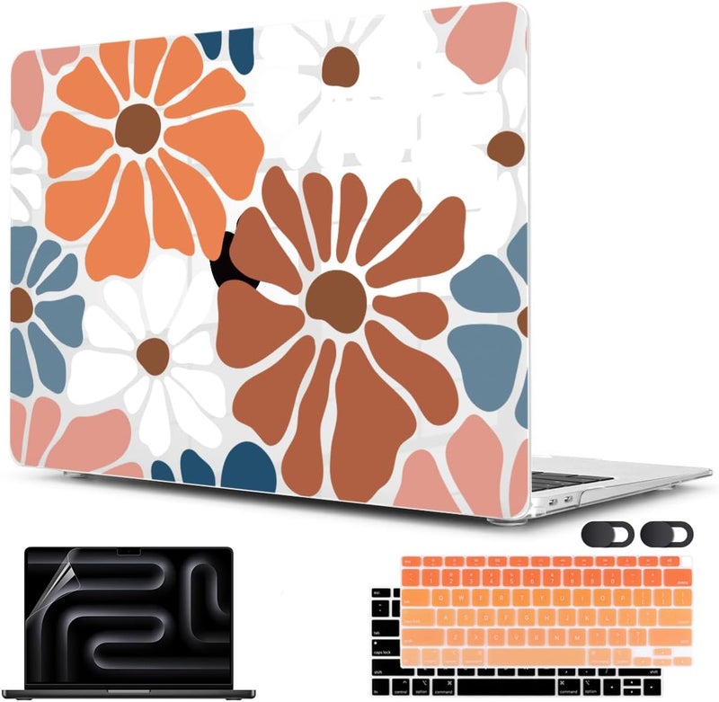 CISSOOK Compatible with MacBook Air 13.3 inch Case M1 A2337 A2179 A1932, Plastic Hard Shell Case Keyboard Cover Screen Protector for MacBook Air 13 2021 2020 2019 2018, Vintage Flowers - Image 1
